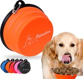 Hondenbak, opvouwbaar, voor onderweg, het origineel, voederbak voor honden, ideaal voor dagelijks gebruik, 350 ml waterbak, drinkbak voor de hond, reisbak, voerbak, bak (2 x 350 ml, oranje)