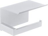 Porte-papier toilette blanc mat avec étagère