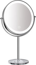 Make-up spiegel staand 5x vergrotend met dimbare LED verlichting chroom