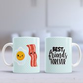 Mok Eggs and Bacon - Cute - Gift - Cadeau - Food - Friends - Best Friends - vriend - vrienden - beste vrienden - Eten - Burger - Fries - Donuts - Coffee