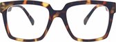 Noci Eyewear PCL031 Remo leesbril - sterkte +2.50 Tortoise - groot frame - inclusief opbergpouch