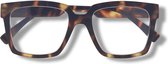 Noci Eyewear PCL031 Remo leesbril - sterkte +1.00 Tortoise - groot frame - inclusief opbergpouch