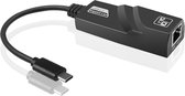 Ethernet Adapter - USB Type-C naar Ethernet - RJ45 - USB 3.0 - 10/100/1000Mbps - Zwart