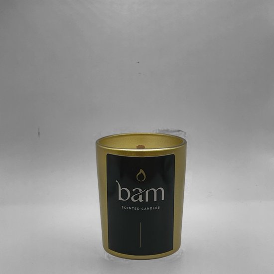 BAM kaarsen met houten wiek - 100% natuurlijk product, geen toevoeging van paraffine -kaars op basis van zonnebloemwas - cadeau - vegan