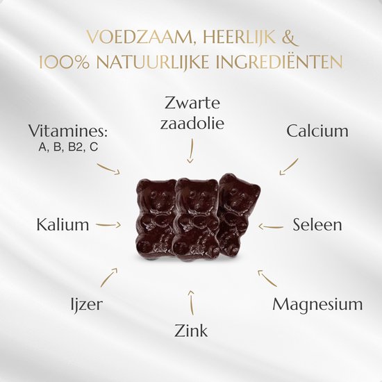 100% Black Seed Oil Gummies - Halal - Habba sawda gummies - Zwarte zaad olie Gummies - Nigella Sativa olie - GMP-Gecertificeerd - - Health Essentials