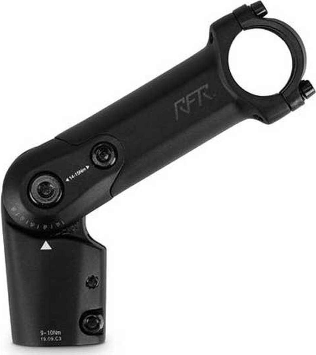 RFR Stuurpen - Verstelbaar van 0° tot 90° - Vierpunst-stuurklem - Voor Trekking/E-Bikes - 400 Gram - Aluminium - Zwart