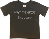 Rotterdam Kinder t-shirt | WAT DENKIE ZELLUF?! | Verjaardagkado | verjaardag kado | grappig | jarig | Rotterdam | Feyenoord | cadeau | Cadeau | Zwart/wit | Maat 146/152