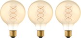 Proventa LED Filament lamp E27 - ⌀ 95 mm - Dimbaar - Warm wit -  3 x Vintage led lampen