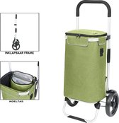 Caddie Shoppingcruiser ® 'Allround' | Chariot de courses avec compartiment réfrigérateur | Sac à bandoulière amovible | Imperméable à l'eau | Vert