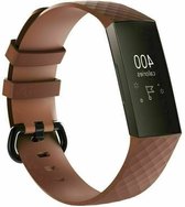 Strap-it Siliconen bandje - geschikt voor Fitbit Charge 3 / Fitbit Charge 4 - bruin - Maat: Maat L