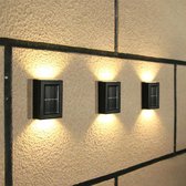 Madeby - Solar schuttinglamp - Set van 2 - Zonne-energie - wandlamp - Verlichting boven en onder - Waterdicht - Wit licht - Duurzaam - Kwaliteit