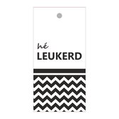 Luxe Bloemenkaartje - Wenskaartje - Cadeaukaart - Wit - Leukerd - Met boorgaatje - 20 Stuks