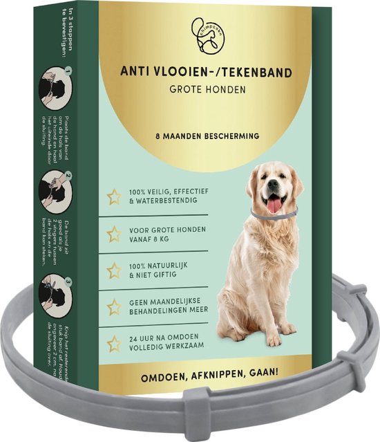 Collier anti-puces 100 % naturel et sûr pour grand collier anti-tiques pour  chien... | bol