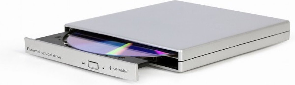Gembird externe USB CD/DVD-Rom drive (lezen en branden) - USB2.0 / zilver