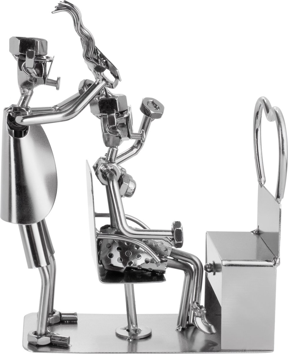 Schraubenmännchen Bauarbeiter mit Betonmischer - Metallmännchen Eisenfigur - Handarbeit Metallfigur Hausbau Geschenk für Handwerker, Maurer und Hausbauer | Online Shop Europe