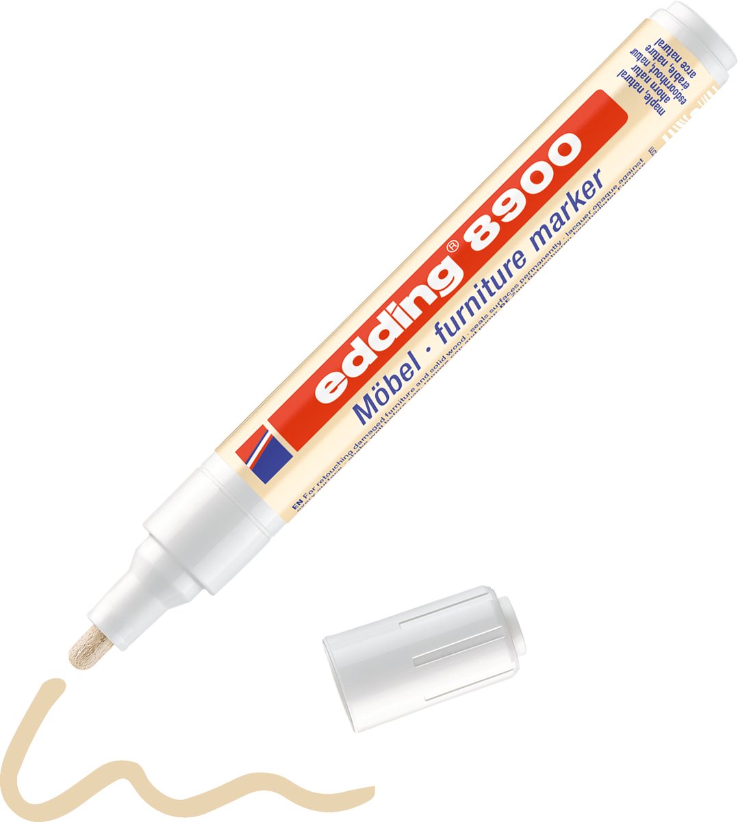 edding 8900 meubelstift voor reparatie van meubels - kleur: esdoornhout natuur - 1,5-2mm - de meubelmarker laat krassen en kleine beschadigingen verdwijnen