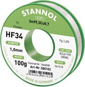 Stannol HF34 1,6% 1,0MM FLOWTIN TC CD 100G Soldeertin, loodvrij Spoel, Loodvrij Sn99,3Cu0,7 ORM0 100 g 1 mm
