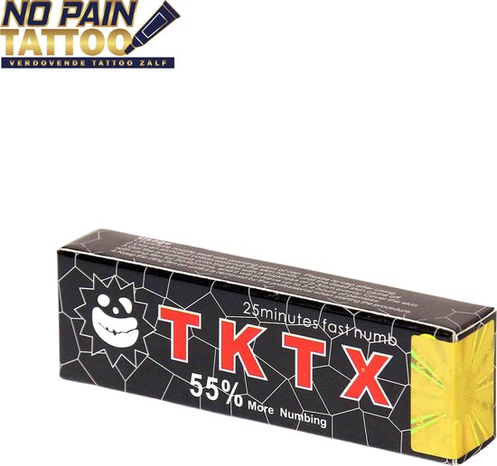 NO PAIN TATTOO® TKTX - Zwart 55% - Tattoo crème - verdovende Creme - Tattoo zonder pijn - Snelwerkend en langdurig -Zalf voor tattoo -10 g