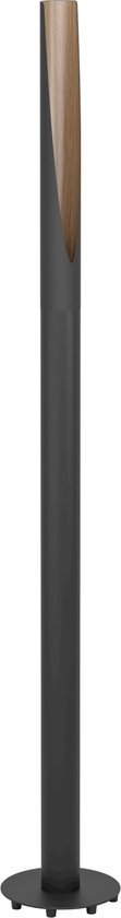 EGLO Barbotto Vloerlamp - GU10 - 136,5 cm - Zwart/Bruin - Staal/Hout