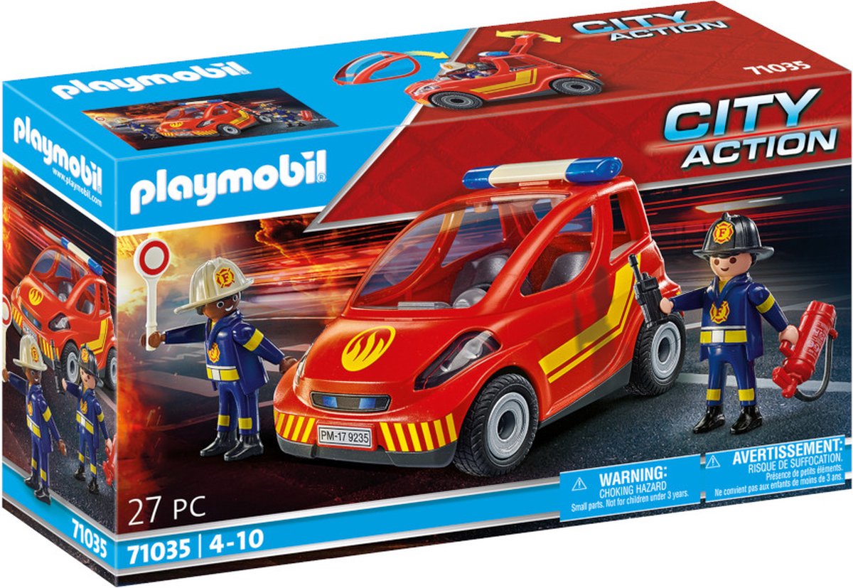 PLAYMOBIL - 70557 - City Action - Camion de pompiers et véhicule enflammé -  Cdiscount Jeux - Jouets