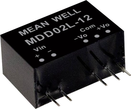 Foto: Mean well mdd02n 05 dc dc convertermodule 200 ma 2 w aantal uitgangen 2 x inhoud 1 stuk s 