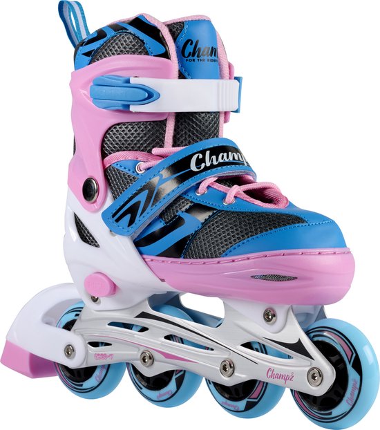 Champz Verstelbare Inline Skates Voor Kinderen - Semi-Softboot - Pastel Roze - Maat 39-42 - ABEC7 Lagers - Aluminium Frame - Gevorderde Skeelers voor Kids - Champz