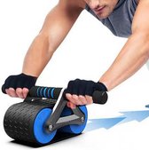 Le rebond automatique de la roue abdominale abdominale peut être utilisé comme équipement d'entraînement des muscles abdominaux de Fitness et abdominaux à domicile, Roller Roues abdominales Blauw antidérapantes, y compris tapis de genou