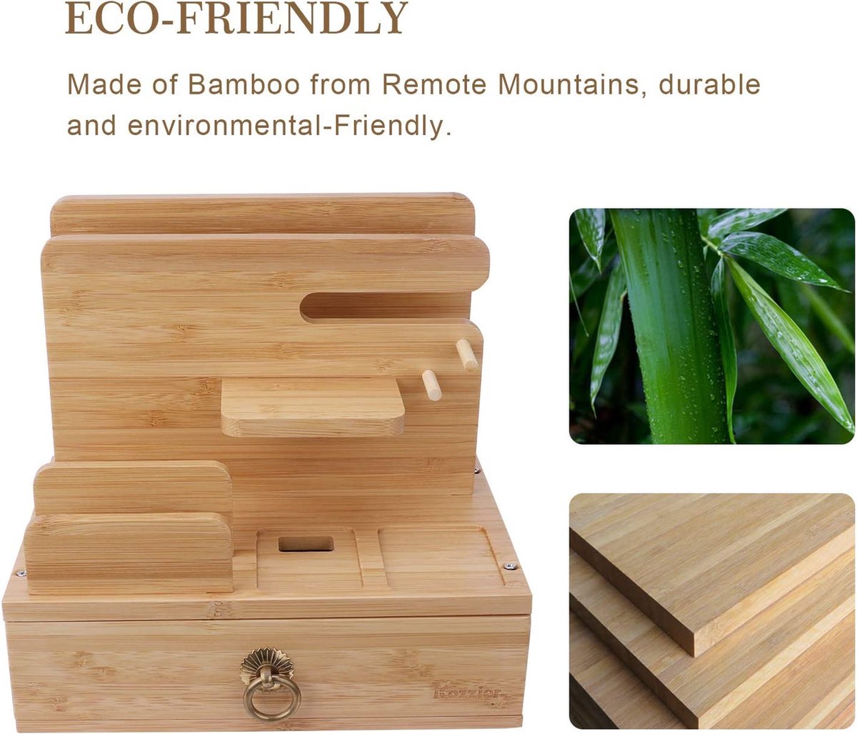 Support De Charge, Station De Charge En Bois Chargeur De Bureau Rangement De Multi Appareils Avec Socle Organisateur Des Cables Pour IPhone 11 Pro Max