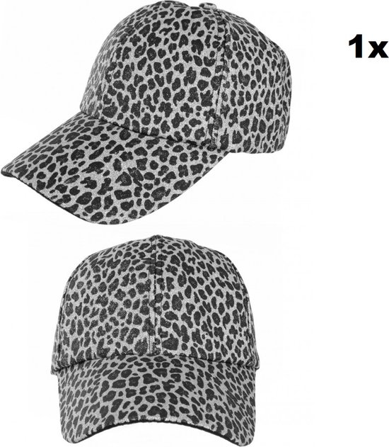 Casquette baseball panthère glitter argent - Réglable - Casquette disco party festival panther cap