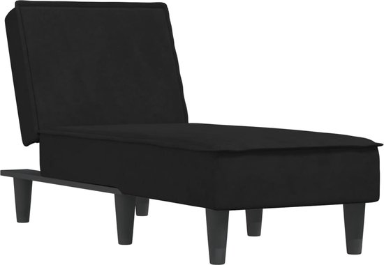 vidaXL - Chaise - longue - fluweel - zwart