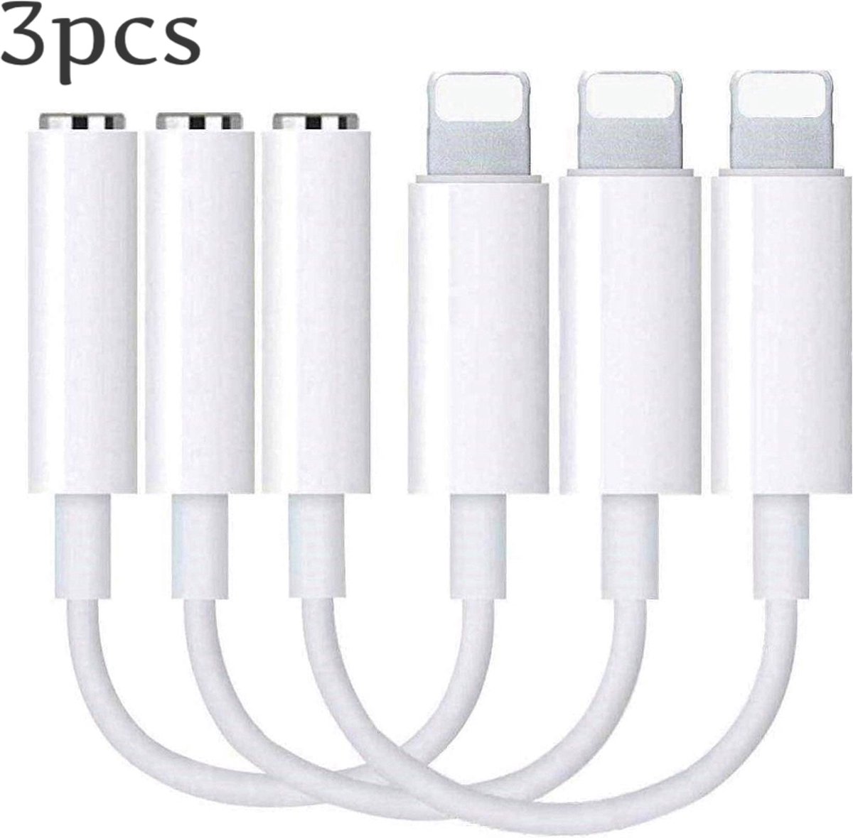 3x Lightning naar jack geschikt voor iPhone mini Jack naar lightning