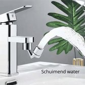 Fixation de robinet Waledano® - Rotation à 720 degrés - Robinet de chasse d'eau rotatif à économie d'eau - Chrome - Tuyau de robinet flexible - Robinet de cuisine - Tête de pulvérisation - Rallonge de robinet