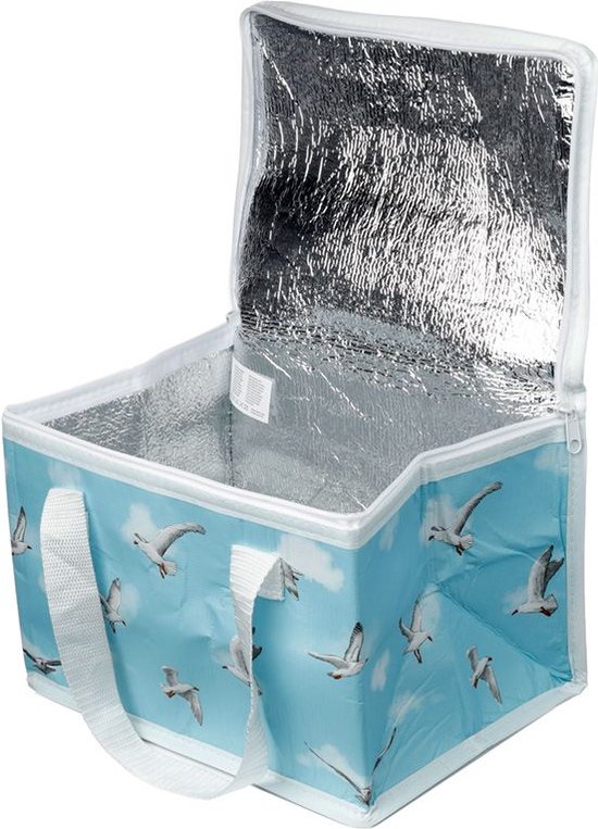 Kleine lunch/sixpack koeltas - Zeemeeuw print - 20 x 29 cm - 11.6 Liter van Klein — afbeelding 4