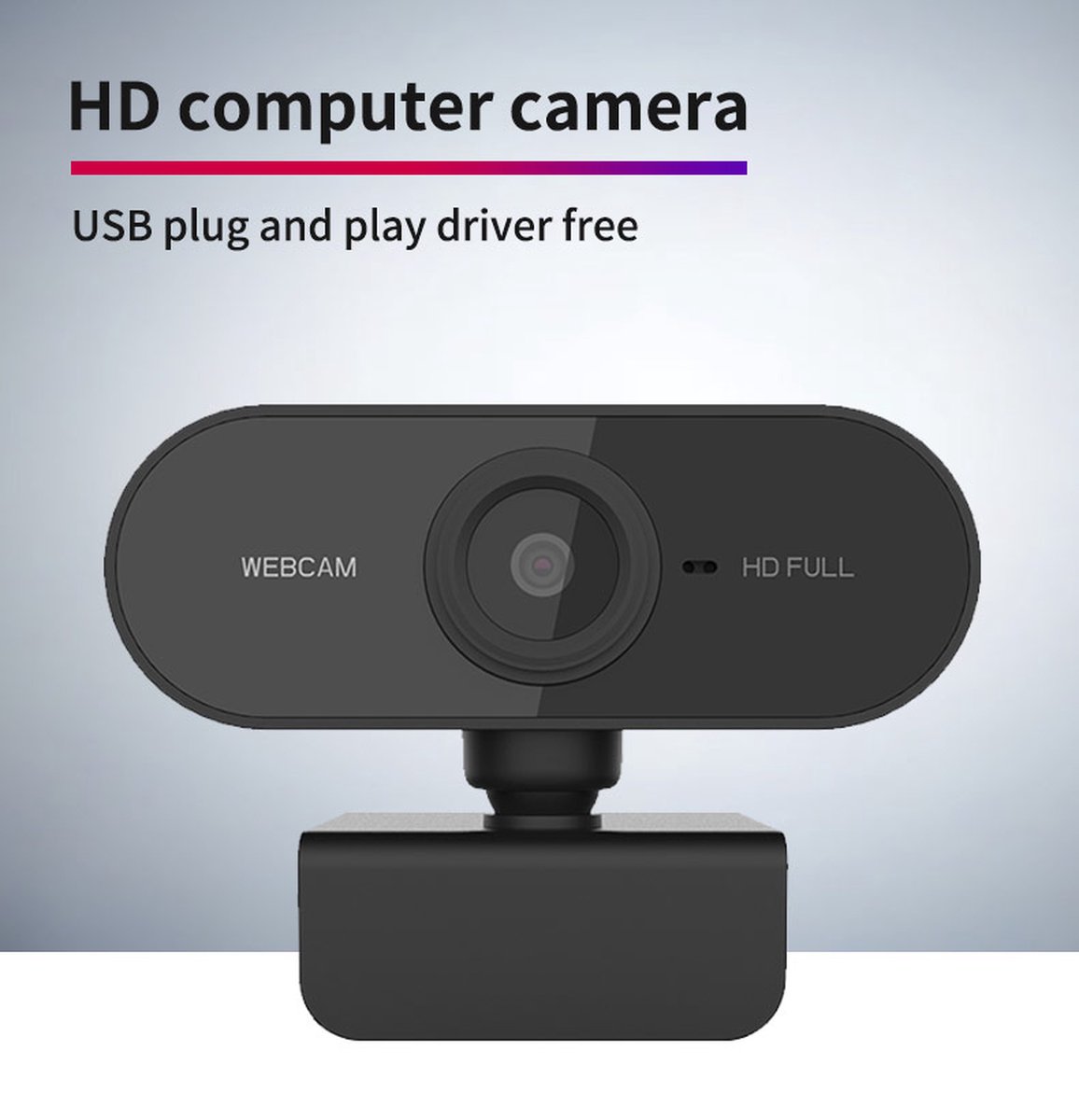 Webcam voor PC hoge kwaliteit met USB + Microfoon en Full HD 1080P - Geschikt voor Windows en Mac OS- Laptop - kleur Zwart