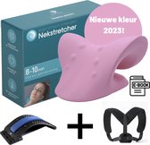 NEW2075 improve your wellness - massageapparaten - backstretcher-Nekstretcher-rug corrector-zwart-Body Package-roze