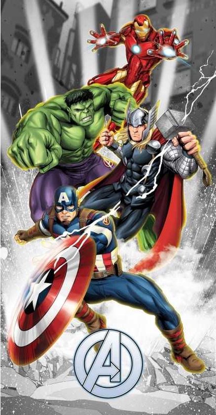 Avengers strandlaken - 100% katoen - Marvel Avengers handdoek - 140 x 70 cm.