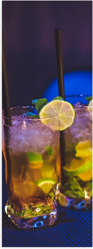 Poster Glanzend – Drankjes met Limoenen - 20x60 cm Foto op Posterpapier met Glanzende Afwerking