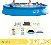 Intex Easy Set Zwembad - Opblaaszwembad - 457x84 cm - Inclusief Solarzeil Pro, Onderhoudspakket, Filter, Grondzeil, Onderhoudsset en Solar Mat