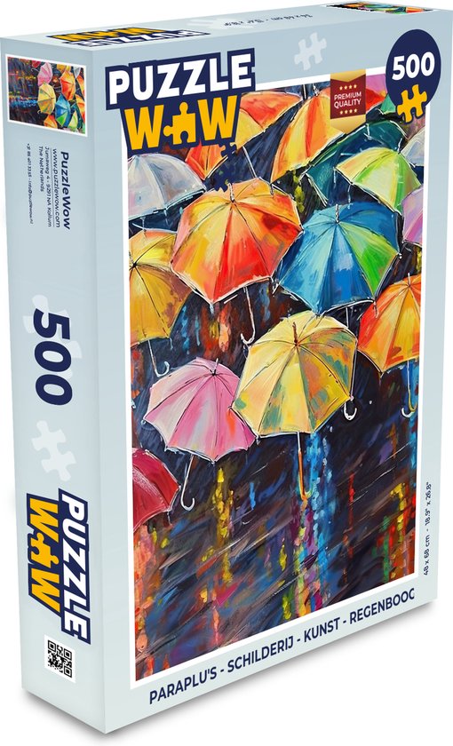 Puzzle Parapluies - Peinture - Art - Arc-en-ciel - Puzzle - Puzzle 500 pièces