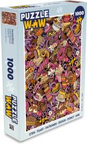 Puzzel Eten - Taart - Patronen - Design - Donut - Kind - Legpuzzel - Puzzel 1000 stukjes volwassenen