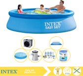 Intex Easy Set Zwembad - Opblaaszwembad - 305x76 cm - Inclusief Solarzeil, Onderhoudspakket, Zwembadpomp, Filter, Grondzeil en Warmtepomp CP