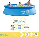 Intex Easy Set Zwembad - Opblaaszwembad - 305x76 cm - Inclusief Onderhoudspakket, Zwembadpomp, Filter, Grondzeil en Stofzuiger