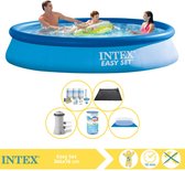 Intex Easy Set Zwembad - Opblaaszwembad - 366x76 cm - Inclusief Onderhoudspakket, Zwembadpomp, Filter, Grondzeil en Solar Mat