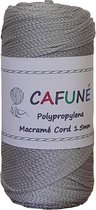 Cafuné Polypropyleen Macrame Koord- 1.5mm -Lichtgrijs/Zilver- PP3 - Haken - Macrame - Tas maken