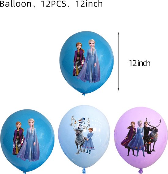 12 Stuks Disney Frozen Thema Prinses Elsa Anna 12 Inch Latex Ballonnen Meisjes Verjaardag Partij Decoratie Speelgoed Kids Baby Bathsupplies