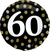 Folat - Folieballon Glossy Black 60 jaar - 45 cm