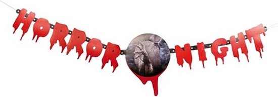 Boland - Letterslinger 'Horror Night' (130 cm) - Halloween - Halloween Decoratie - Halloween Versiering