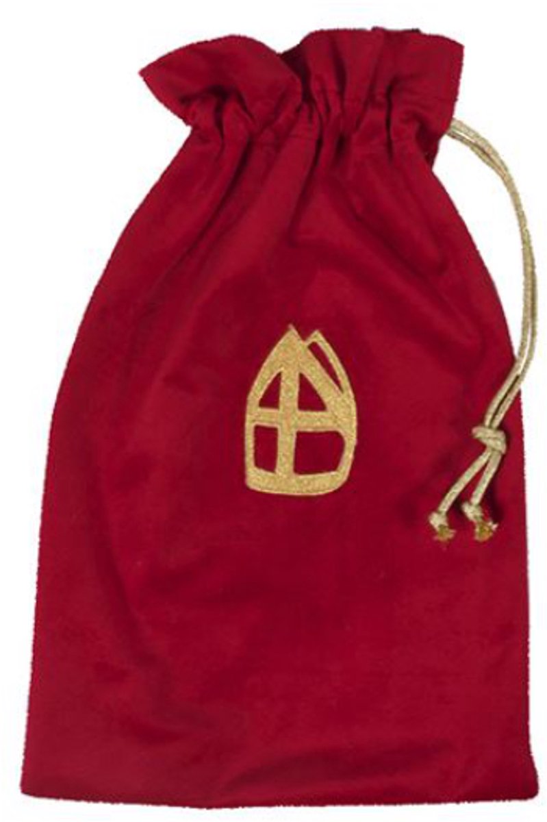 Witbaard Strooizak Met Mijter Polyester Rood