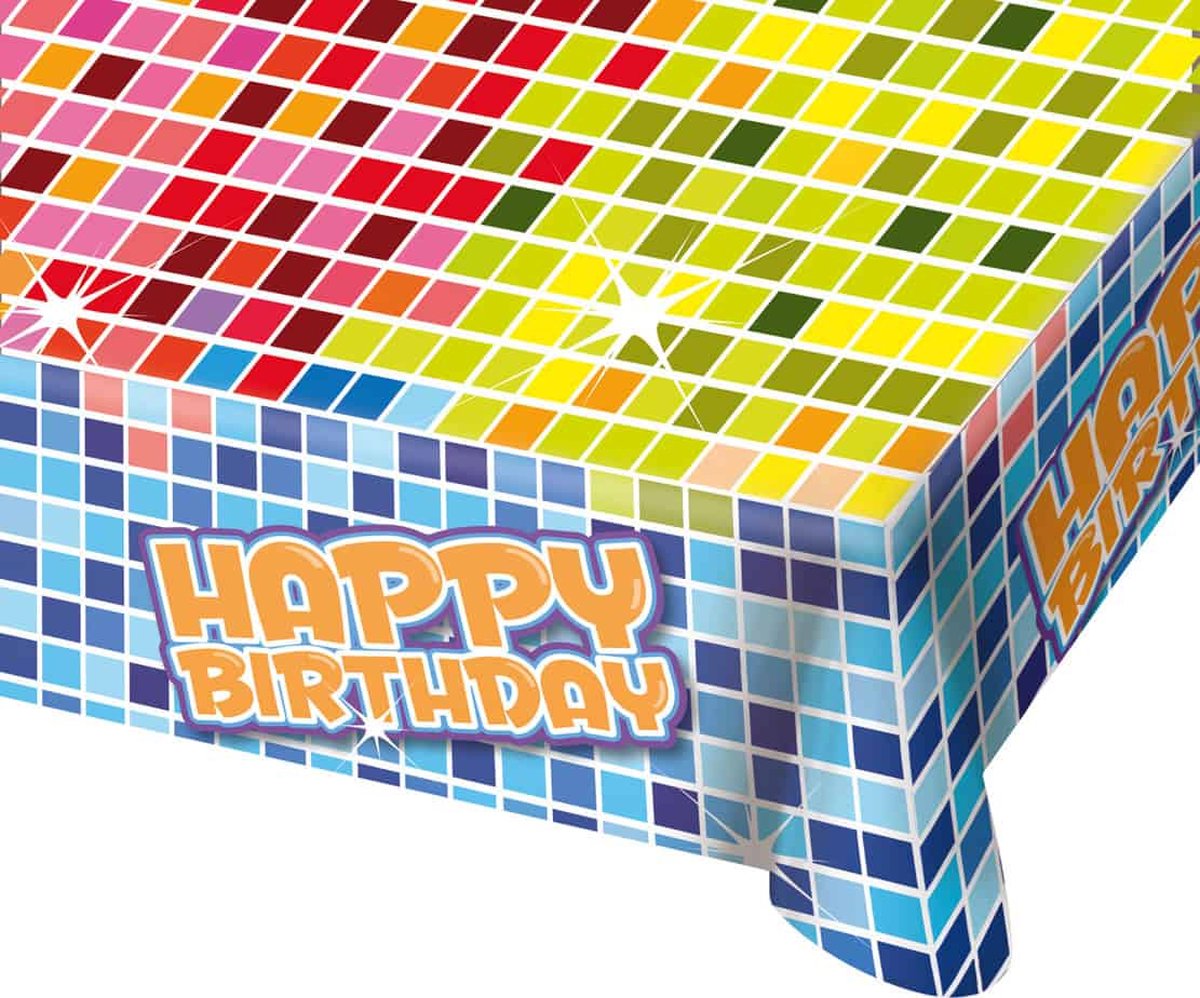 Folat - PE Tafelkleed Happy Birthday (130 x 180cm)