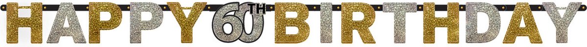 Amscan by Riethmuller - Riethmüller - Sparkling Celebrations - Letter Slinger 60 Goud (2,13 meter)